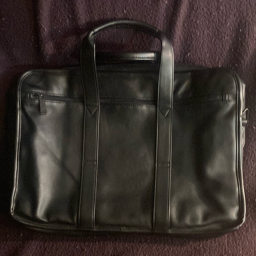 Genuine Leather Black Hit COMP-U-POUCH Tech Organizer Laptop Bag